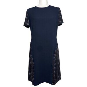 Alexander McQueen Women's NWT Navy Blue Cross Designer Luxury Dress‎ IT 44/C37